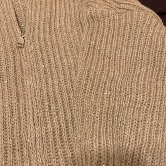 It’s a beautiful sweater with sequins in a beige color. - Picture 5 of 7